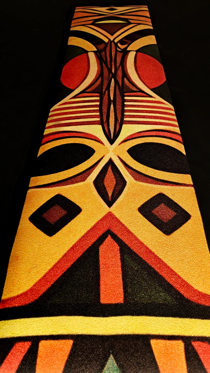 Golden Sentinel Mask — African Tribal Canvas