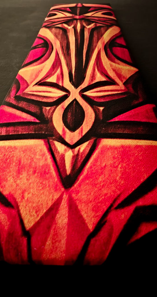 Crimson Guardian Mask — African Tribal Canvas